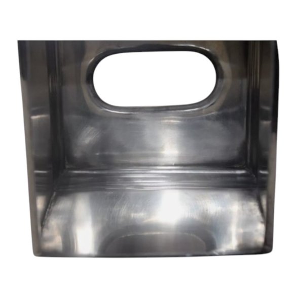 Chrome Silver Tone Tissue Box Cover With Gold Rim Accent - Picture 5 of 5